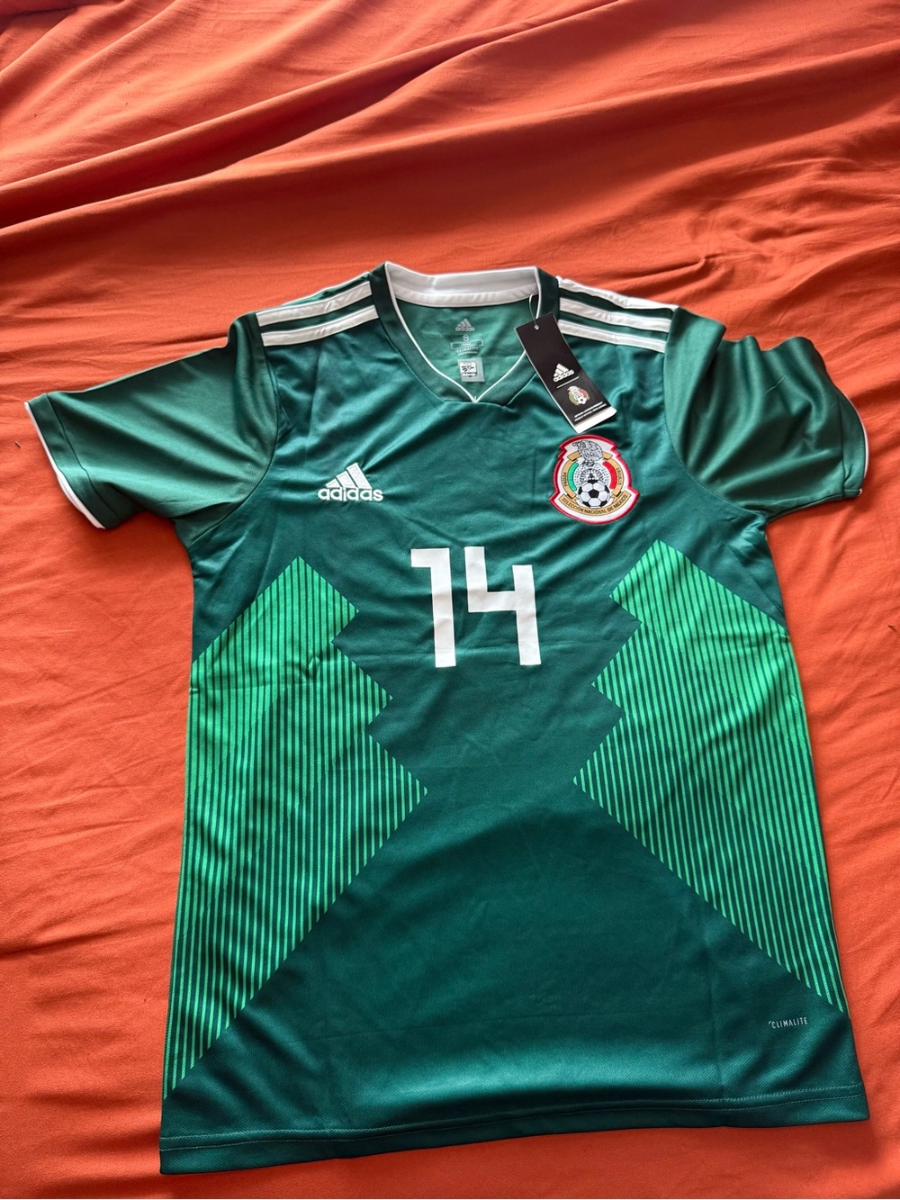 adidas Green Mexico Soccer Jersey with White Accents #14